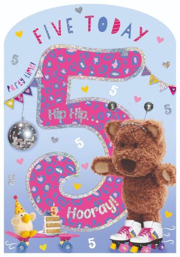 Picture of FIVE TODAY BIRTHDAY CARD - PINK